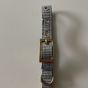 Boots And Barkley navy and white stripe dog collar M 17”